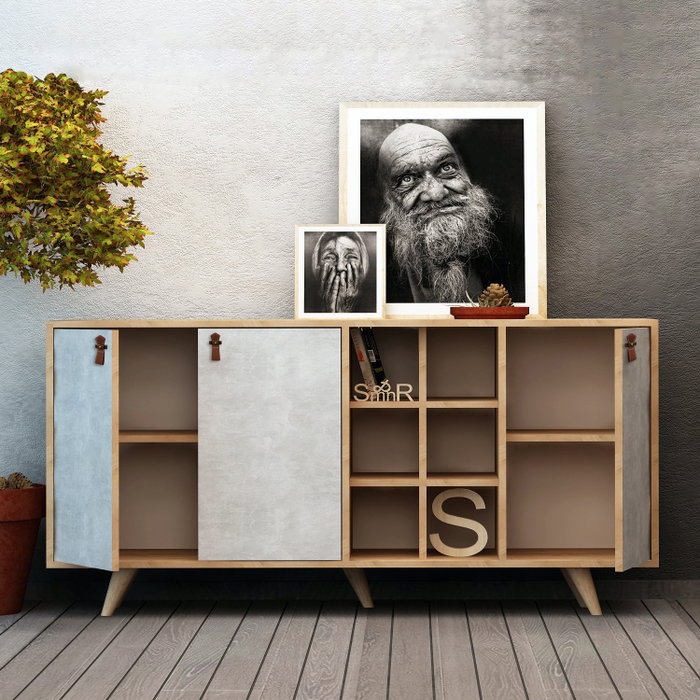 Hanah Home Prilika Consola Roble y Blanco Hanah Home Prilika Consola Roble y Blanco